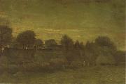 Vincent Van Gogh Village at Sunset (nn04) oil painting